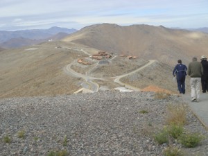A view of our accomodations from the site of the Magellan telescope. (Photo by Wayne Clough)