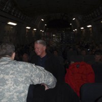 First-class travel in the C-17 cargo plane.