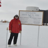 Wayne Clough at the geographic South Pole