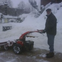 Sec. Wayne Clough and snow