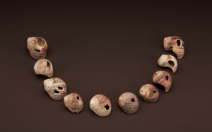 Part of an ancient necklace, these 30,000-year-old shells from Cro-Magnon, France represent some of the earliest evidence of humans wearing jewelry. Some shells have traces of ocher, a clue they were colored with pigment. (Photo by Chip Clark)