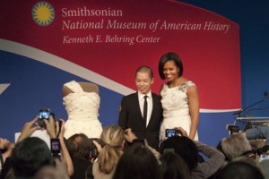 Mrs. Obama and designer Jason Wu (Photo by Richard Strauss)