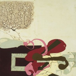 “Cajal’s Revenge” (2002) mixed media on canvas, by Katherine Sherwood