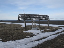 The frame of a traditional whaling boat used to hunt whales in the open sea. (Photo by John Pepper Henry)