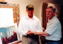 American painters Paul Wonner and Bill Brown in Wonner's San Francisco studio in 2002.