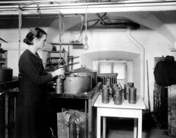 Florence E. Meier at work at the Radiation Biology Laboratory in the basement of the Smithsonian Castle, c. 1930s, By unknown photographer.