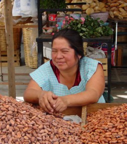 Cacao beans for sale in Ocotlan, Mexico
