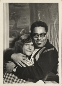 Dizzy Gillespie with Gertrude Abercrombie on his birthday, 1964.Photographer unknown. Gertrude Abercrombie papers, Archives of American Art, Smithsonian Institution.