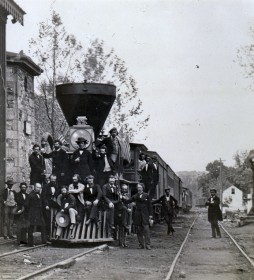 Unidentified artist, "Artists’ Excursion, Sir John’s Run,  Berkeley Springs," 1858, salt paper print, Smithsonian  American Art Museum, Museum purchase from the  Charles Isaacs Collection made possible in part by the  Luisita L. and Franz N. Denghausen Endowment