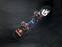 White used this Burton board at the Winter X Games 14, landing two back-to-back double corks and ending with a double McTwist 1260.
