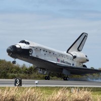 Space Shuttle Discovery touches down on Kennedy's Shuttle Landing Facility, completing its final mission. Discovery, the longest-serving and most flown of all the shuttles, will be welcomed into the Smithsonian’s National Air and Space Museum collection on April 19, 2012 at the Steven F. Udvar-Hazy Center, where it will go on permanent display. (Photo courtesy of NASA)