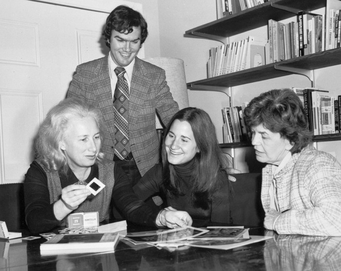 Charles Willson Peale Papers staff: Dr. Lillian B. Miller, Dr. Michael D. Schaffer, Barbara Bares and Rose Emerick, as featured in "The Torch" February 1975..