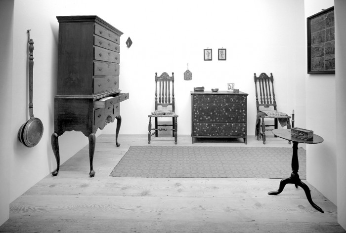 Artifacts included in the Hall of Everyday Life exhibition included tables and chairs from the pre-industrial era. (Photo by David Harrell)