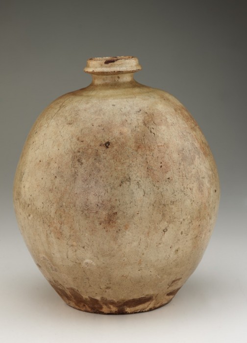 Punch'ong Bottle 14th-15th century Unidentified, Korean Yuan or Ming dynasty Stoneware with white slip under clear glaze H: 30.9 W: 26.3 cm China Gift of Charles Lang Freer F1900.63 