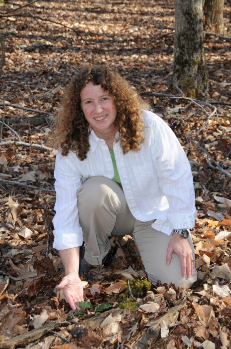 Melissa McCormick and a Tipularia orchid.