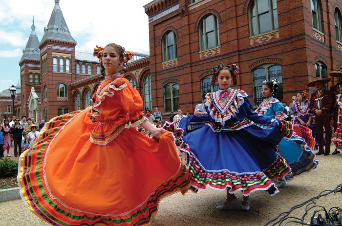 The Maru Mantero Dance Company celebrates Latino Heritage Month with a performance of traditional Mexican dances. (Photo courtesy of the Smithsonian Latino Center)