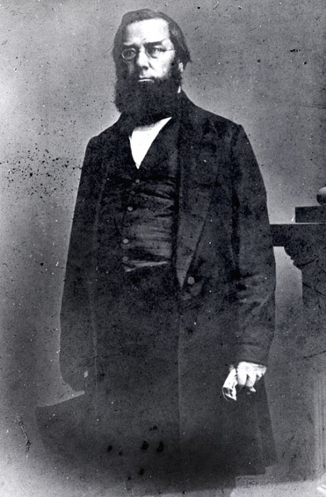 Portrait of George Perkins Marsh, a Representative to the United States Congress from Vermont, an advocate for a great national library, and member of the first Smithsonian Board of Regents, c. 1860. 