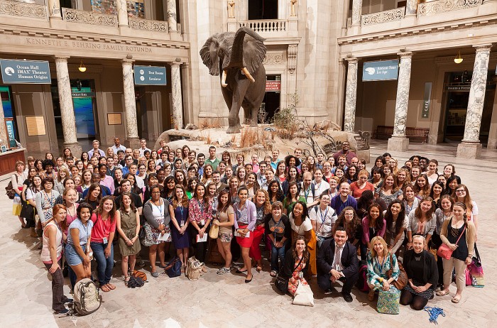 Smithsonian interns at the annual "Morning at the Museum" event at the National Museum of Natural History. (Photo by Donald Hurlburt)