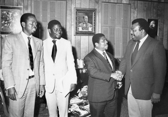 Officials from Togo tour the Anacostia Neighborhood Museum with Director John Kinard (1967-1989) (Photographer unknown, as featured in the Torch, October 1974)