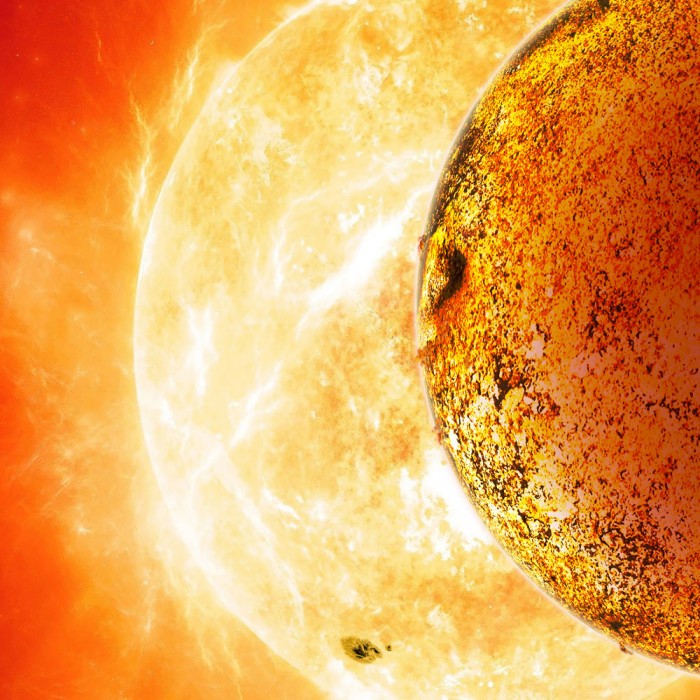 Kepler-78b is a planet that shouldn't exist. This scorching lava world, shown here in an artist's conception, circles its star every eight and a half hours at a distance of less than one million miles. According to current theories of planet formation, it couldn't have formed so close to its star, nor could it have moved there. (Image by David A. Aguilar, CfA)