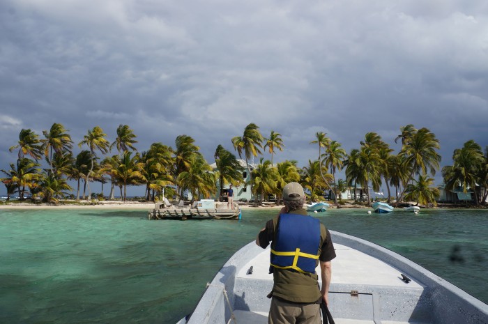 Approaching Carrie Bow Cay. (Photo by John Gibbons)