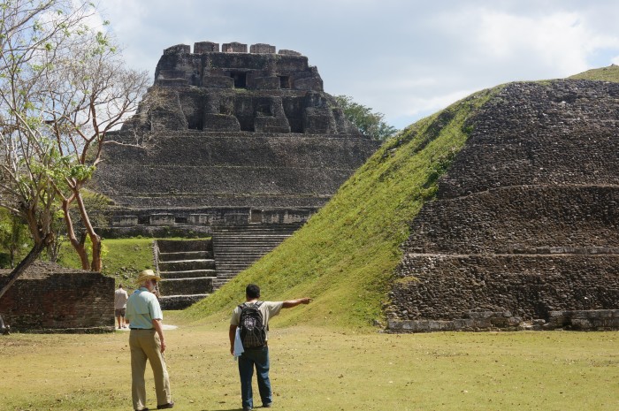 Wayne Clough, Jorge Can, northern facade of El Castillo at Xuantunich, Belize