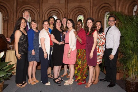 From left, Sharon Mei Mah, Secretary  Clough, Sarah Freeman, Kimberly Cisneros, Halima Johnson, Caroline Payson, Amanda Kesner, Michelle Cheng, Assistant Secretary for Education and Access Claudine Brown, Vasso Giannopoulos, Jessica Nuñez and James Reyes.