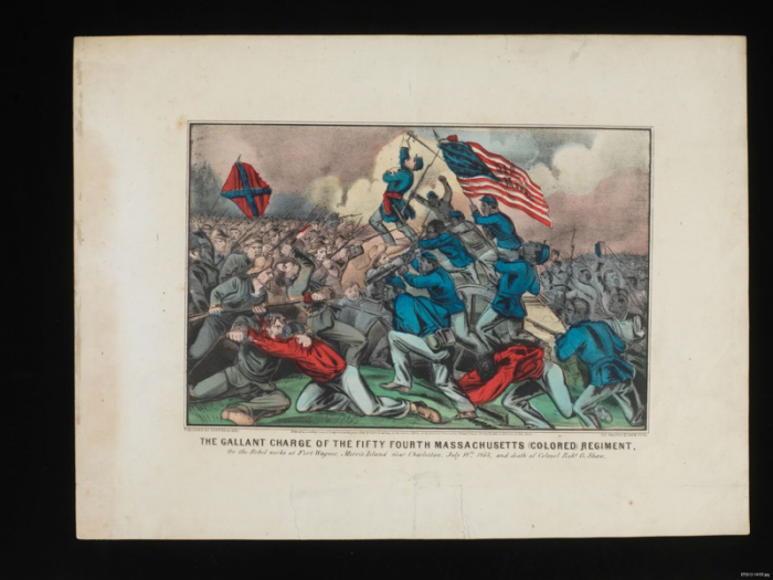 Depiction of the battle of Fort Wagner