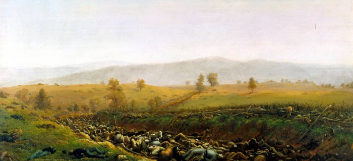 The Aftermath of Bloody Lane by Capt. James Hope, who was present at Antietam. (Image courtesy National Park Service)