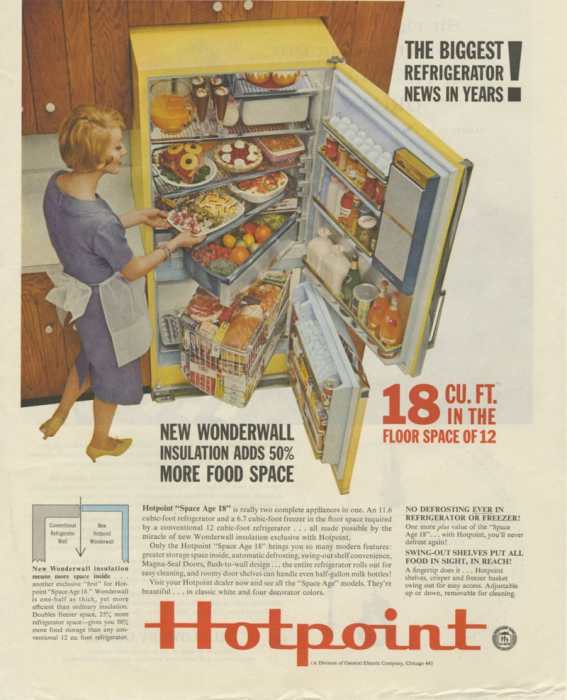 Detail from a 1960 Hotpoint advertisement, from the "Object Project" teaching collection