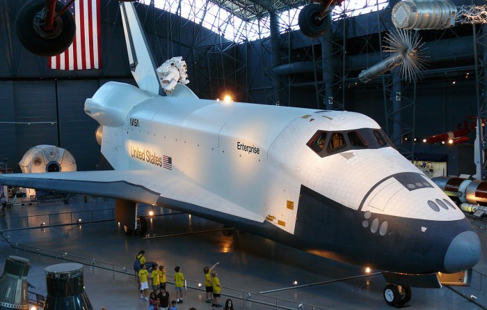 The Enterprise on display at the national Air and Space Museum's Steven F. Udvar-Hazy Center in 2007. (Photo by Ad Meskens)