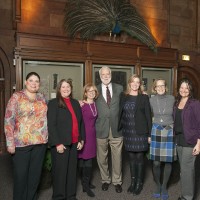 Secretary Clough with the staff of the Office of Special Events and Protocol. From left, KJ Jacks, Cheryl Gibney, Katie Desmond, Dr. Clough, Karen Keller, Elizabeth Kendler, Nicole Camilleri. (Photo by Eric Long)