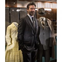 Jon Hamm with the gray suit he wore as Don Draper. (Photo by Jaclyn Nash)