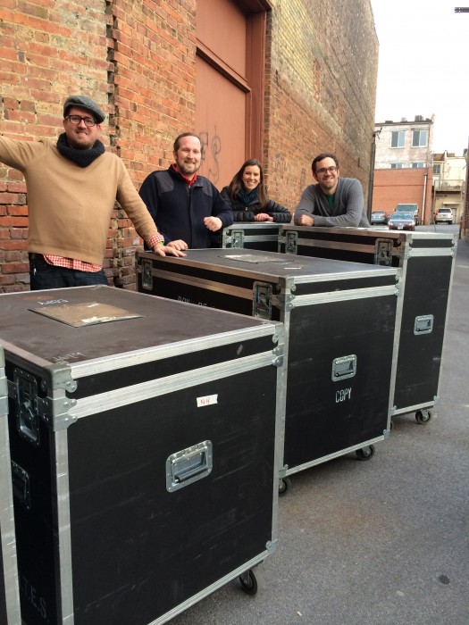 The "New Harmonies" crates arrive at the Birthplace of Country Music Museum (Photo courtesy of BCMM)