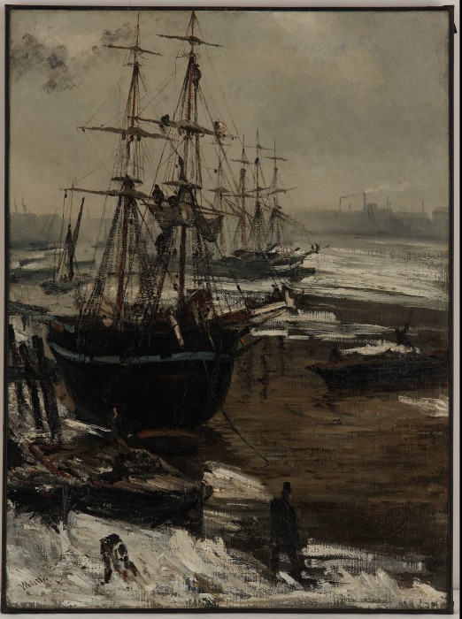 "The Thames in Ice" (1860) by James McNeill Whistler, (1834-1903) Gift of Charles Lang Freer.