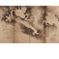 Dragons and Clouds (Unryū-zu). Tawaraya Sōtatsu; Japan, Edo period, 1590-1640; Pair of screens (six panel); ink and pink tint on paper; H x W: 171.5 x 374.3 cm (67 1/2 x 147 3/8 in); Gift of Charles Lang Freer, F1905.229-230; Freer Gallery of Art, Smithsonian