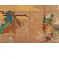 Waves at Matsushima (Matsushima-zu). Tawaraya Sōtatsu; Japan, Edo period, 17th century; Pair of screens (six panel); ink, color, gold, and silver on paper; H x W: 166 x 369.9 cm (65 3/8 x 145 5/8 in); Gift of Charles Lang Freer, F1906.231-232; Freer Gallery of Art, Smithsonian