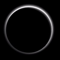 Speeding away from Pluto just seven hours after its July 14 closest approach, the New Horizons spacecraft looked back and captured this spectacular image of Pluto’s atmosphere, backlit by the sun. The image reveals layers of haze, giving us our first peek at Pluto’s weather. Credit: NASA/JHUAPL/SWRI