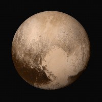 This global view of Pluto, taken when the spacecraft was 280,000 miles away, show features as small as 1.4 miles, twice the resolution of the single-image view taken on July 13. Credit: NASA/JHUAPL/SWRI