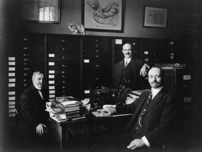James W. Gidley, right, with Oliver P. Hay, left, and Charles W. Gilmore. 