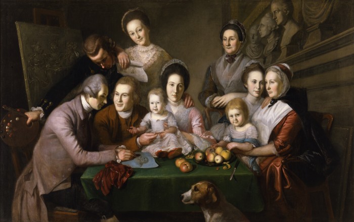 Charles Willson Peale (1741–1827), The Peale Family, 1773-1809, Oil on canvas. New-York Historical Society, Gift of Thomas Jefferson Bryan (1867.298)