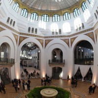 A reception followed the installation of Dr. David Skorton as 13th Secretary in the rotunda of the historic Arts and Industries building. (Photo by Joyce Boghosian)