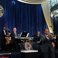 Acclaimed composer and musician Wynton Marsalis played a Selmer trumpet made for jazz legend Louis Armstrong during a performance with the Smithsonian Jazz Masterworks Orchestra at the installation of David J. Skorton as 13th Secretary of the Smithsonian Institution, Oct. 19, 2015. (Photo by Joyce Boghosian / Smithsonian Institution)