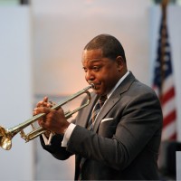 Acclaimed composer and musician Wynton Marsalis played a Selmer trumpet made for jazz legend Louis Armstrong during a performance with the Smithsonian Jazz Masterworks Orchestra at the installation of David J. Skorton as 13th Secretary of the Smithsonian Institution, Oct. 19, 2015. (Photo by Joyce Boghosian / Smithsonian Institution)