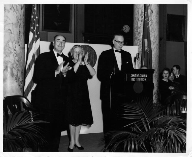 Josef J. Fénykövi and his wife with Secretary Leonard Carmichael