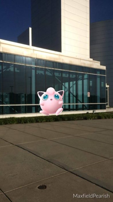 Screen shot from augmented reality game Pokemon Go