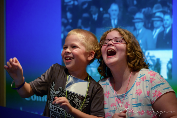 Boy and girl laughing