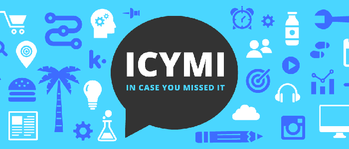 Clip art banner with ICYMI in black speech bibble