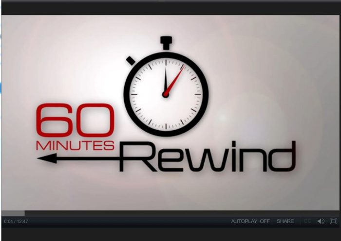 Screenshot showing 60 Minutes logo