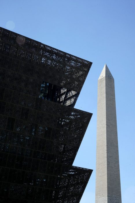 Museum exterior with Washington Monument